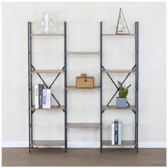 NOVAHUS - Estante Multinivel Industrial Café 50x125x27 cm