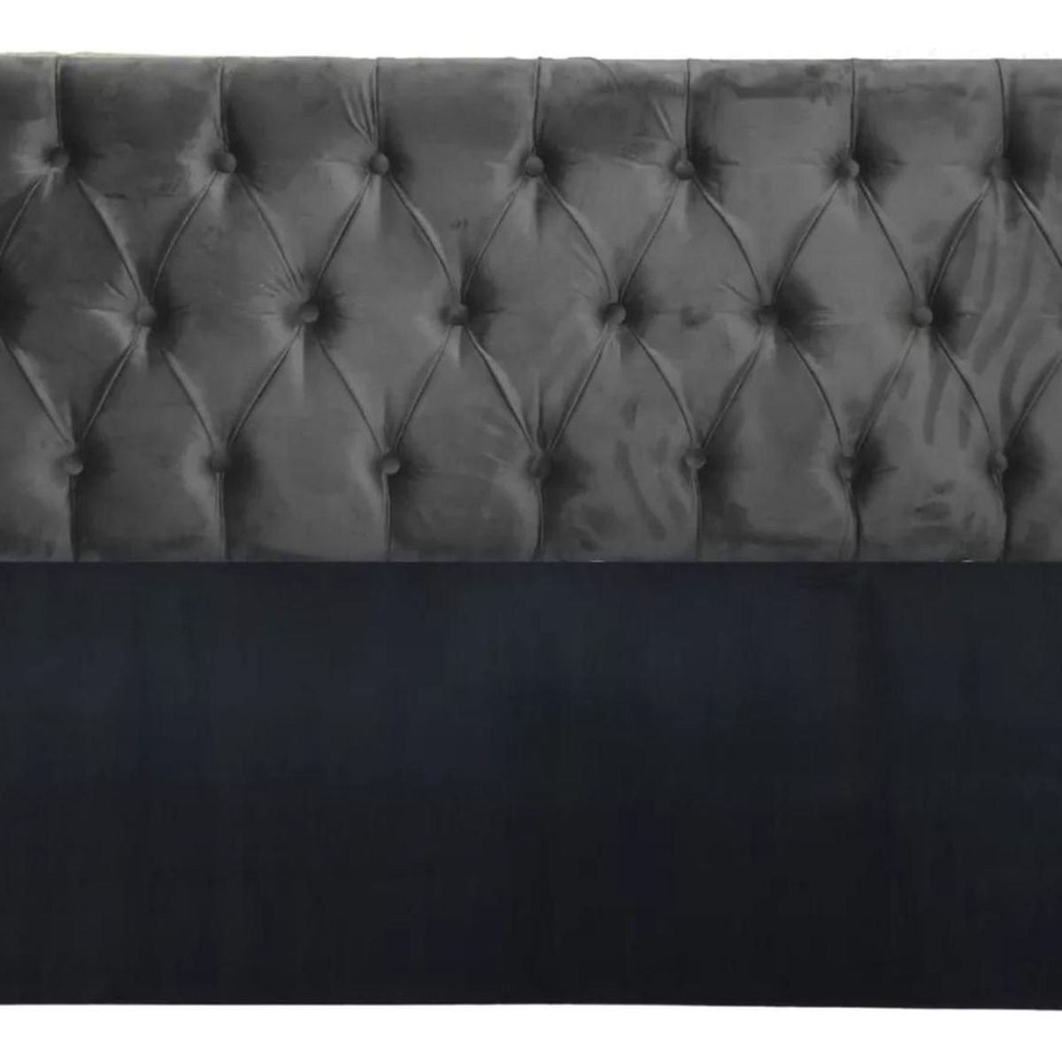 IMPORTCLICK - Respaldo King Piso Capitone Premiun 180x140 CM Gris Oscuro Felpa IMPORTCLICK