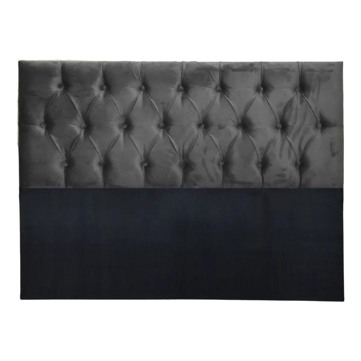 IMPORTCLICK - Respaldo King Piso Capitone Premiun 180x140 CM Gris Oscuro Felpa IMPORTCLICK