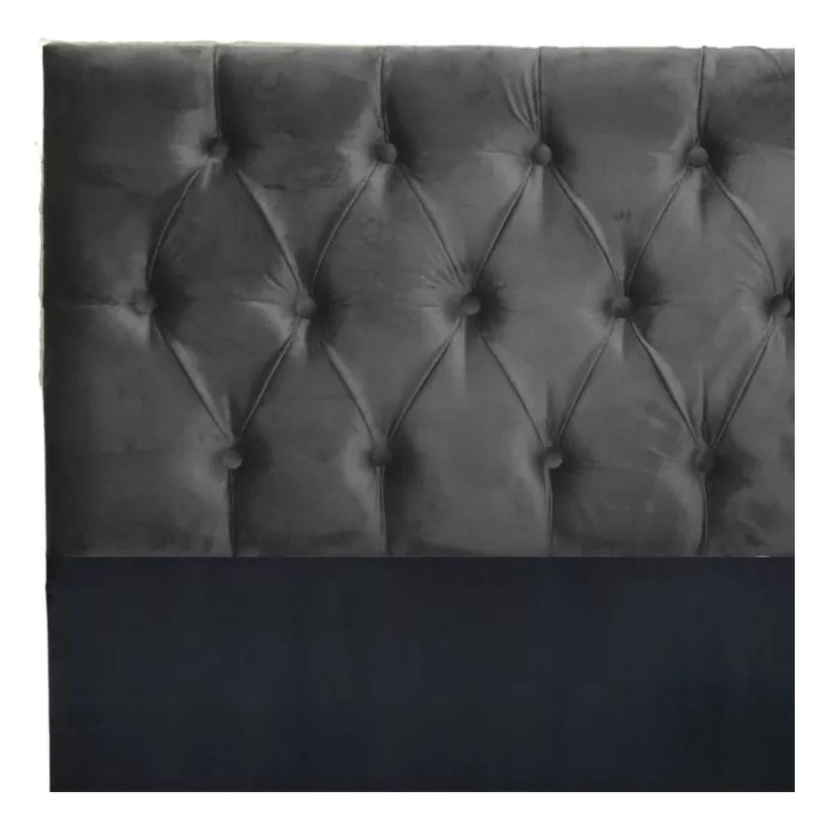 IMPORTCLICK - Respaldo King Piso Capitone Premiun 180x140 CM Gris Oscuro Felpa IMPORTCLICK