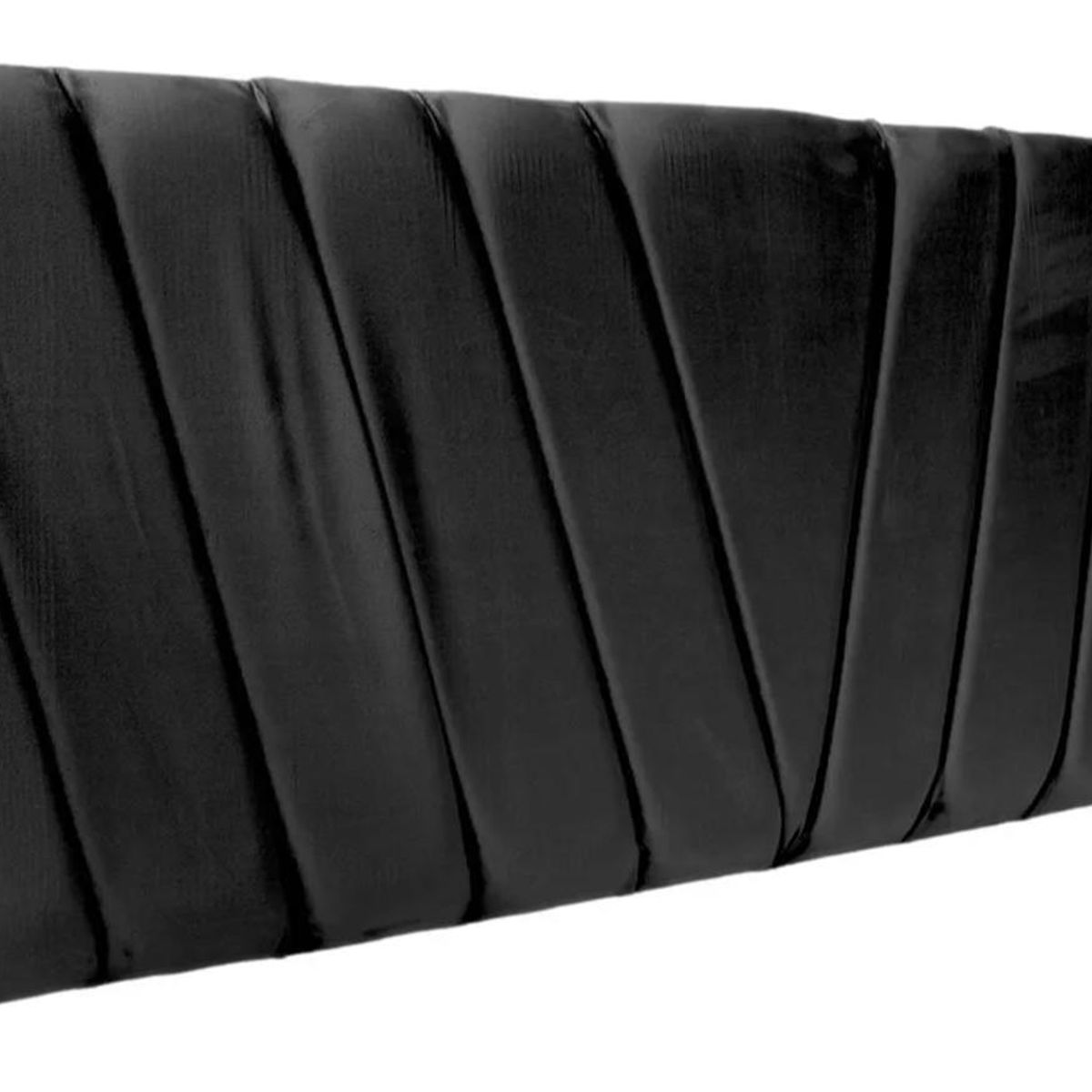 IMPORTCLICK - Respaldo Elegante Super King Capitone En V 200x60 CM Negro Felpa - Negro