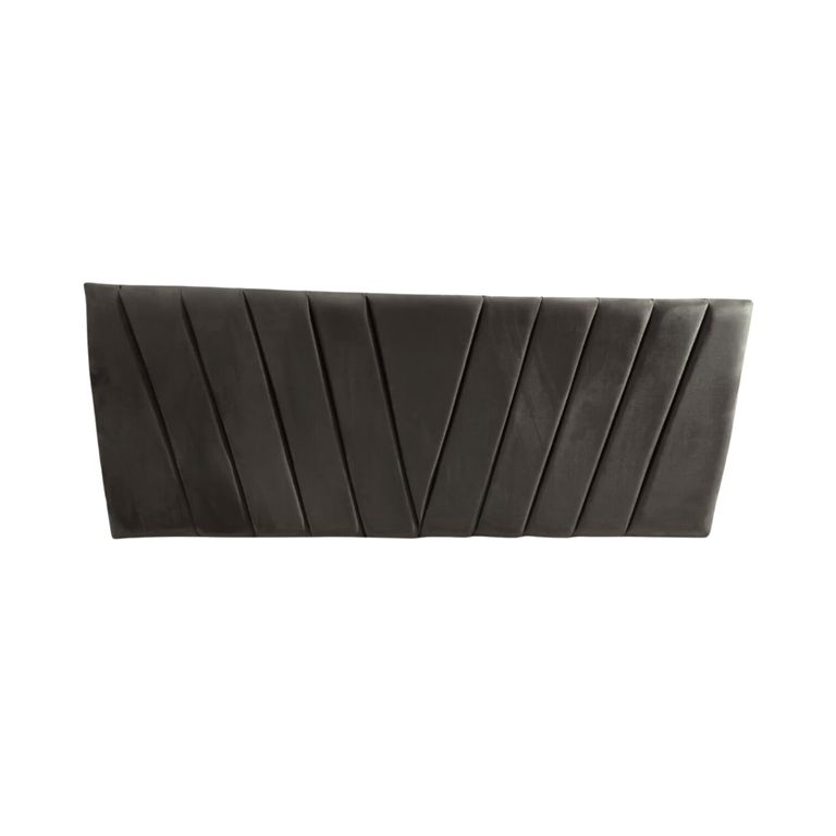 Respaldo Elegante 1 Plaza Capitone En V 105x60 CM Gris Oscuro Felpa - Gris Oscuro