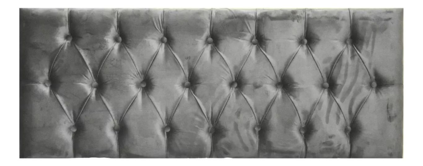 Respaldo Elegante 1 Plaza Capitone 105x60 CM Gris Oscuro Felpa - Gris Oscuro