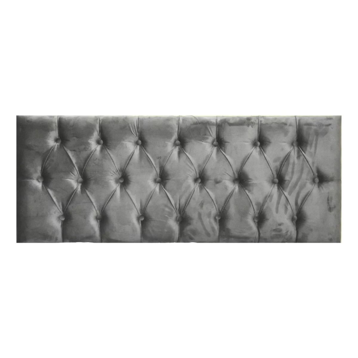 IMPORTCLICK - Respaldo Elegante 1 Plaza Capitone 105x60 CM Gris Oscuro Felpa - Gris Oscuro