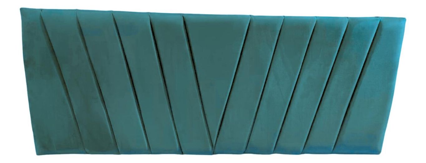 Respaldo Elegante 1 Plaza Capitone En V 105x60 CM Turquesa Felpa Botones