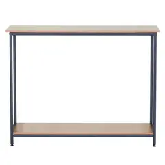 NOVAHUS - Arrimo Industrial Café con Tubo de Acero y MDF