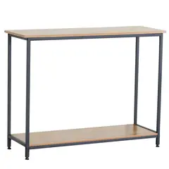 NOVAHUS - Arrimo Industrial Café con Tubo de Acero y MDF