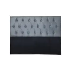 IMPORTCLICK - Respaldo 2 Plazas Piso Capitone Premium 150x140 CM Gris Azulado Felpa