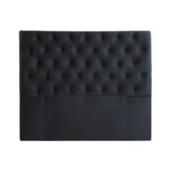 IMPORTCLICK - Respaldo Super King Piso Capitone Premiun 200x140 CM Negro Felpa