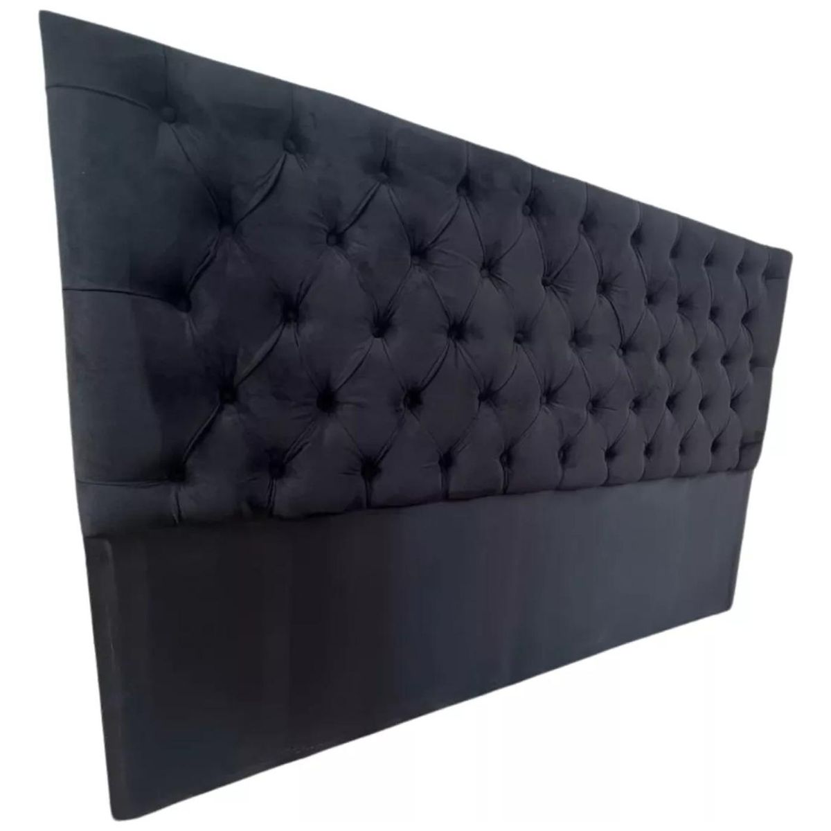 IMPORTCLICK - Respaldo Super King Piso Capitone Premiun 200x140 CM Negro Felpa IMPORTCLICK