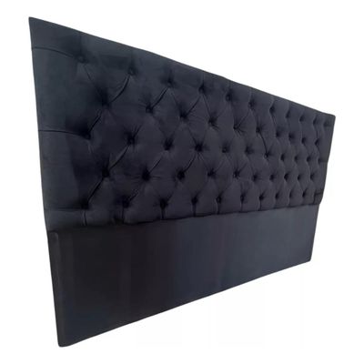 Imagen 2 del producto Respaldo Super King Piso Capitone Premiun 200x140 CM Negro Felpa