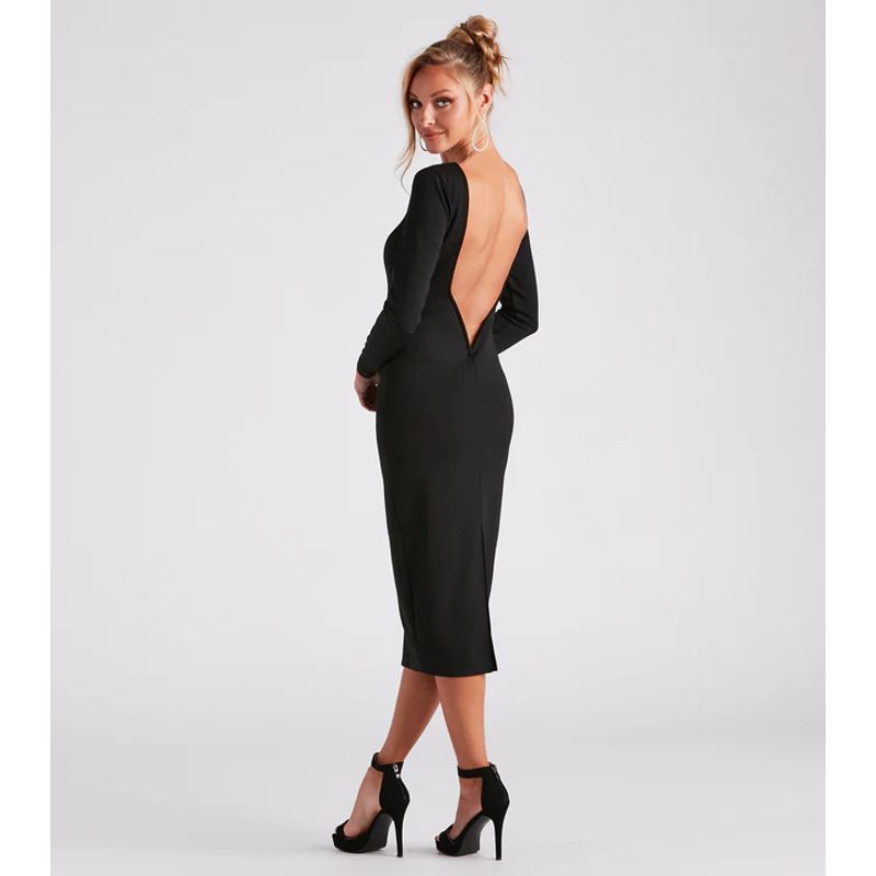 WINDSOR - Melanie Backless Formal Midi Dress