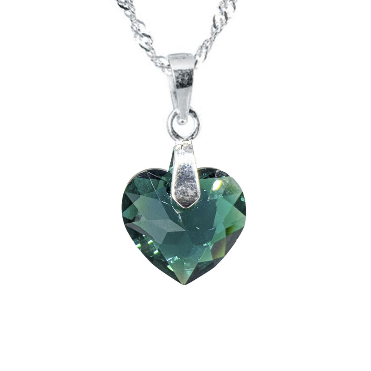 JOYAS MONTERO - Collar Amor Plata 925 creado con cristales de Swarovski® Emerald