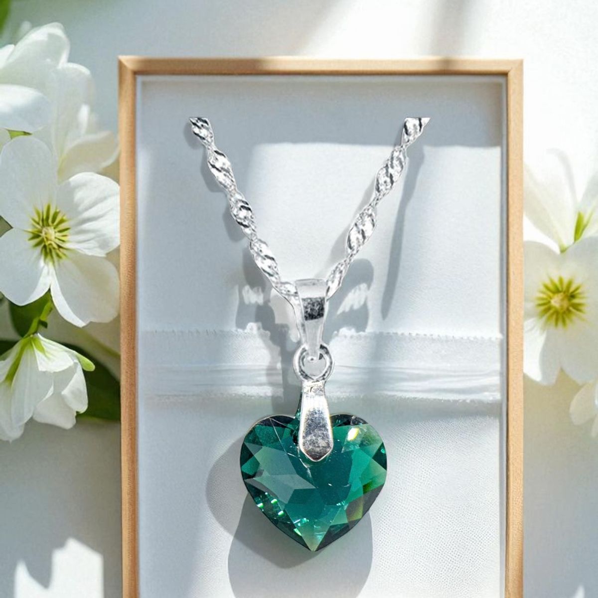 JOYAS MONTERO - Collar Amor Plata 925 creado con cristales de Swarovski® Emerald