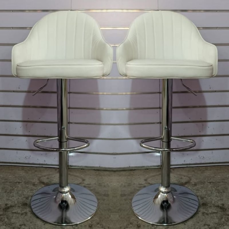 ARTIHOGAR - Pack  2 Sillas Bar  Nordic Ecocuero Color Blanco
