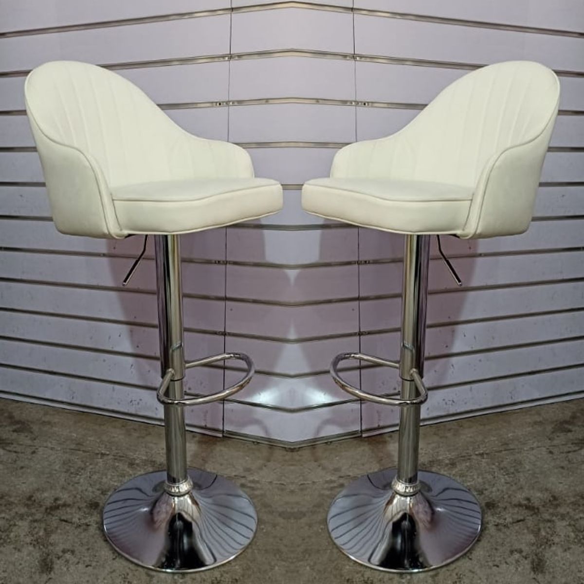 ARTIHOGAR - Pack  2 Sillas Bar  Nordic Ecocuero Color Blanco