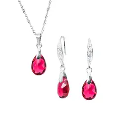 JOYAS MONTERO - Conjunto Milan Cristales Genuinos Scarlet