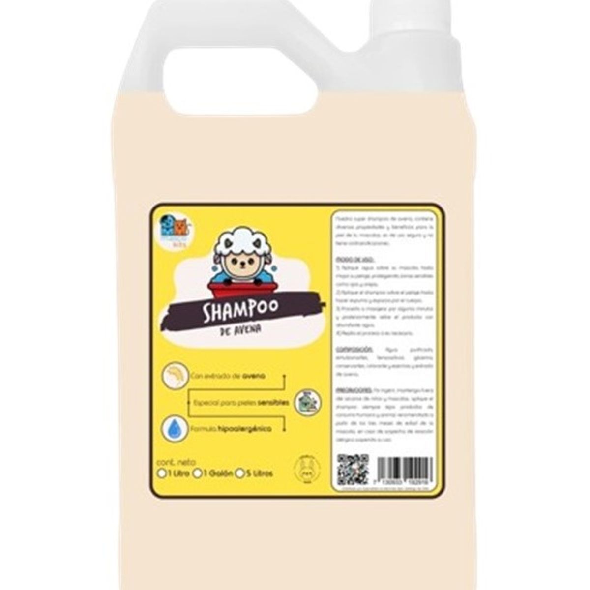 MASCOKITS - Shampoo De Avena Orgánico 1 Galón Perros & Mascotas