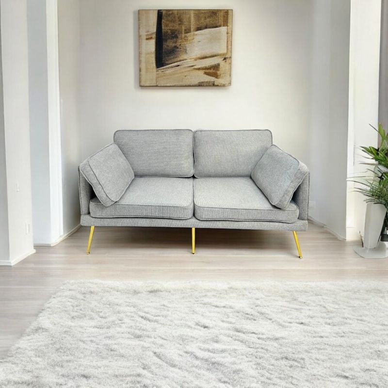 GENERICO - Sofa 2 cuerpos gris Lino MGR MUEBLES