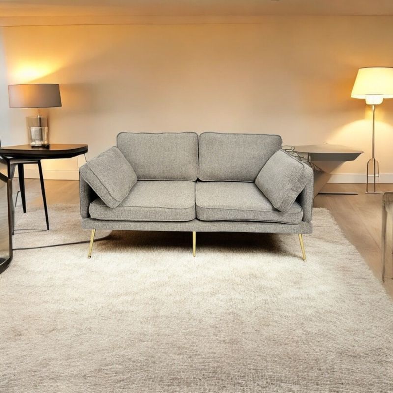 GENERICO - Sofa 2 cuerpos color beige lino MGR MUEBLES