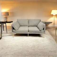 GENERICO - Sofa 2 cuerpos color beige lino MGR MUEBLES