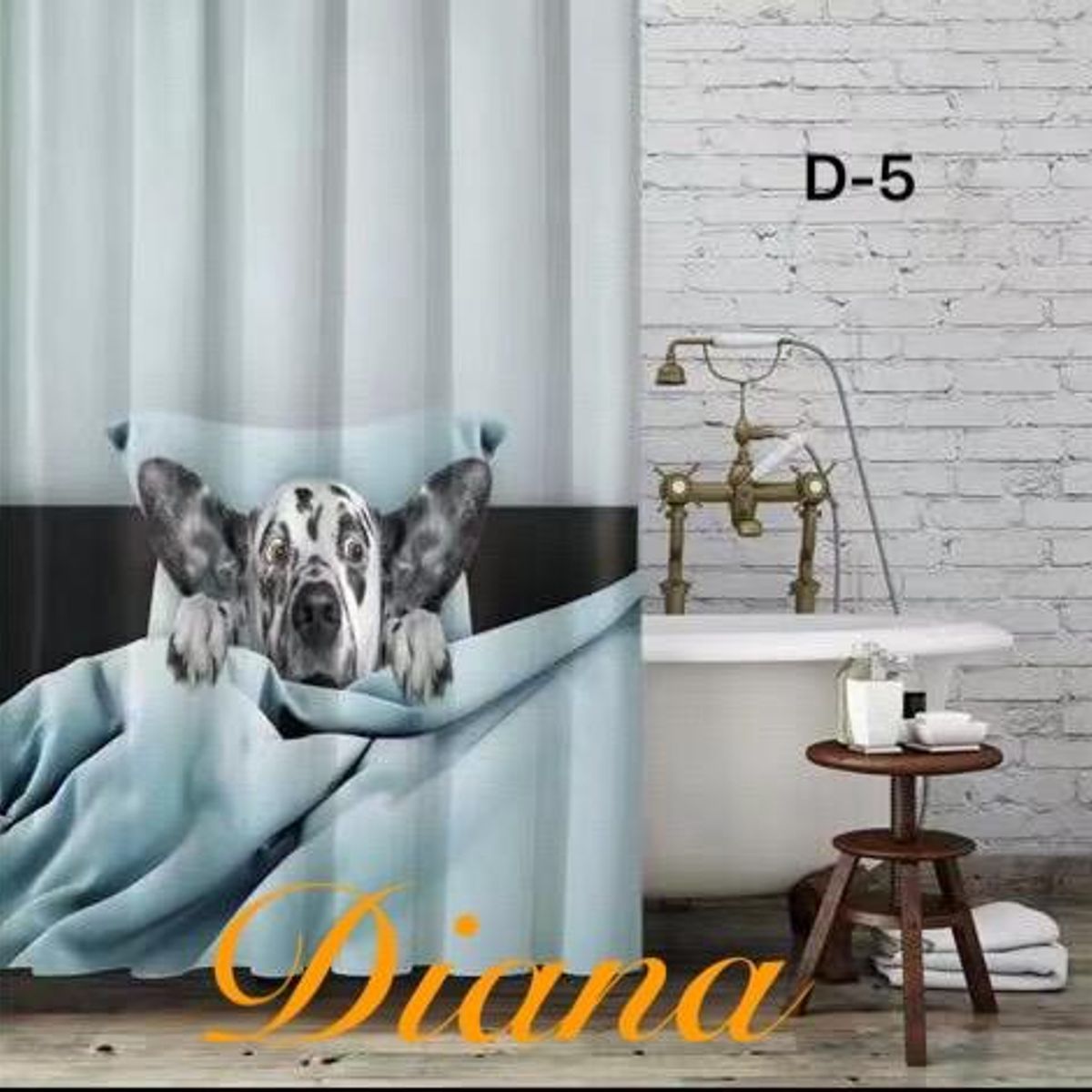 GENERICO - Cortina de ducha de tela con dibujos animados decoración de baño 180 X 180 CM