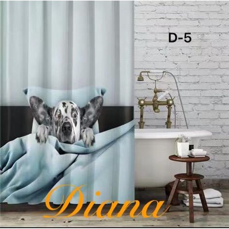 GENERICO - Cortina de ducha de tela con dibujos animados decoración de baño 180 X 180 CM