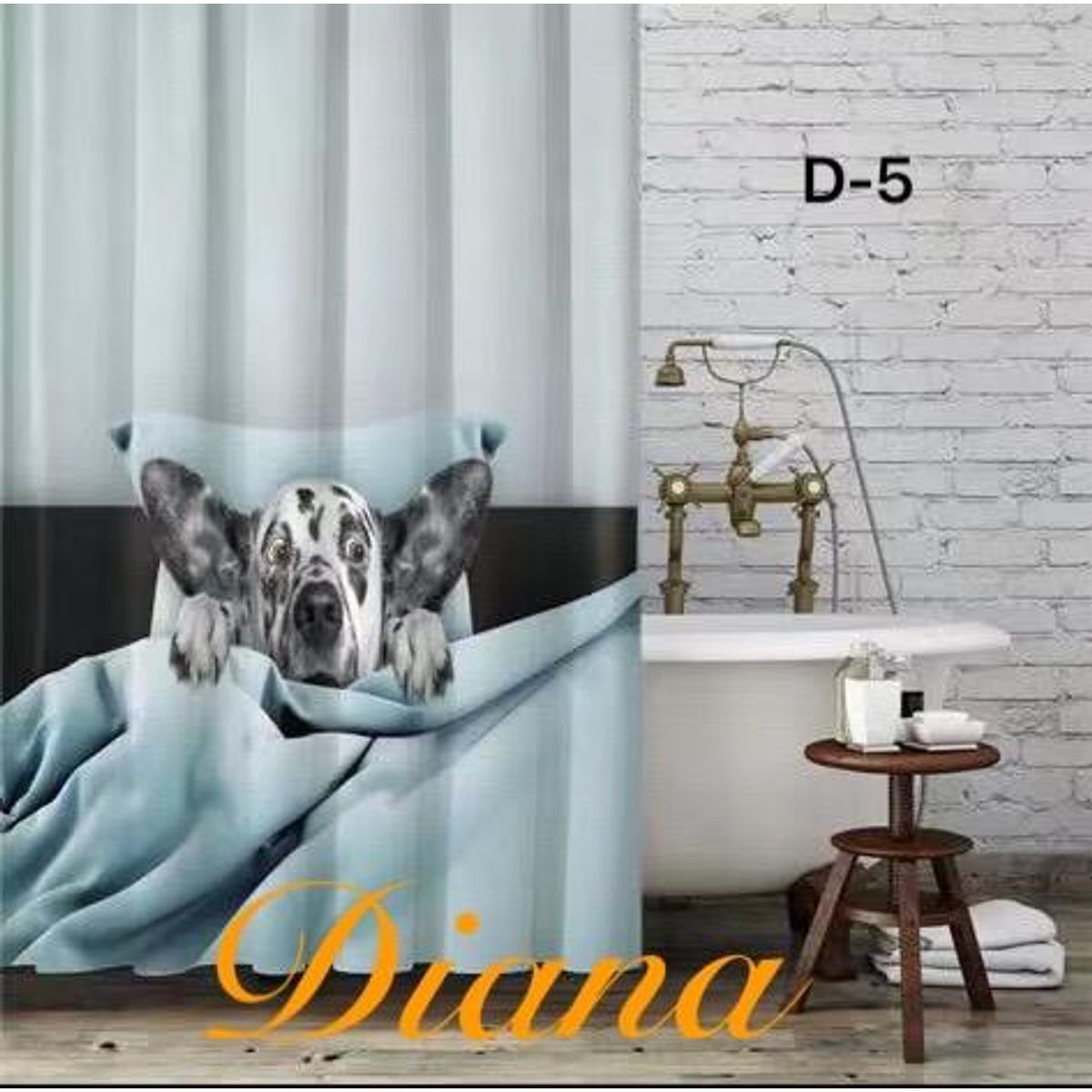 GENERICO - Cortina de ducha de tela con dibujos animados decoración de baño 180 X 180 CM