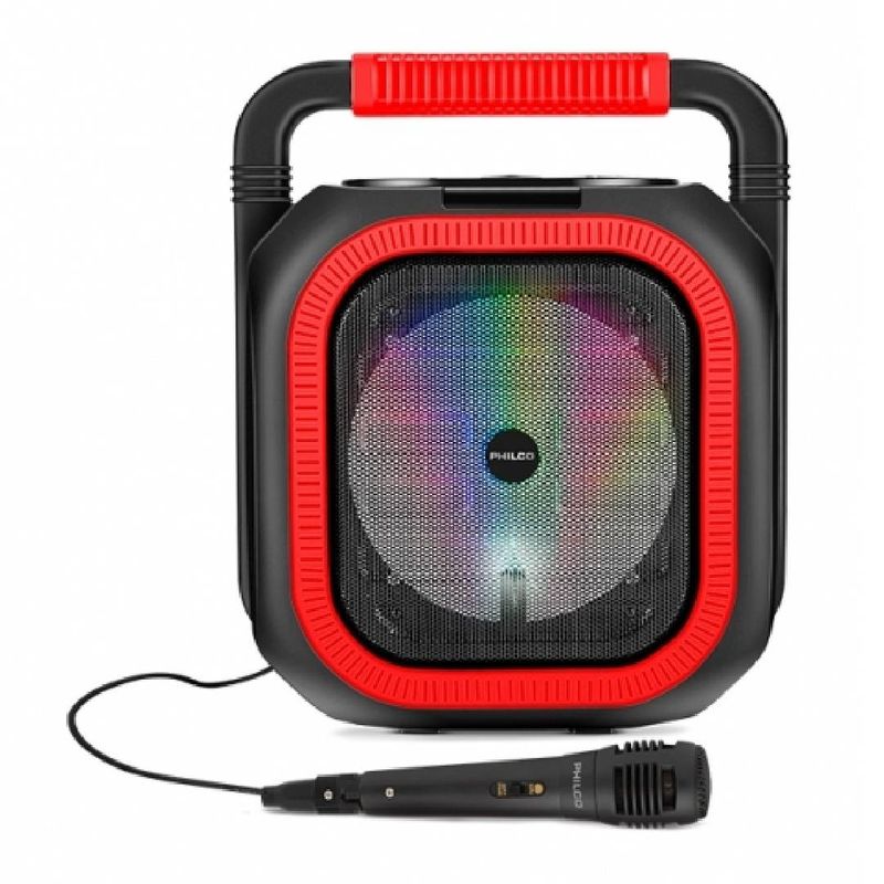 PHILCO - Parlante de Karaoke Philco 765RD 6.5 TWS, Luces RGB, Rojo
