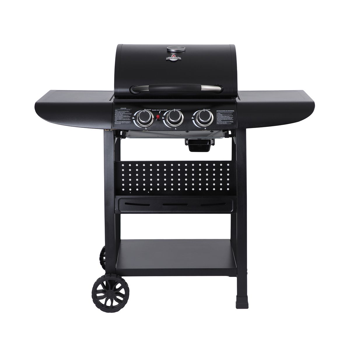 AMERICAN GRILL - Parrilla a Gas 3 Quemadores Kansas Black