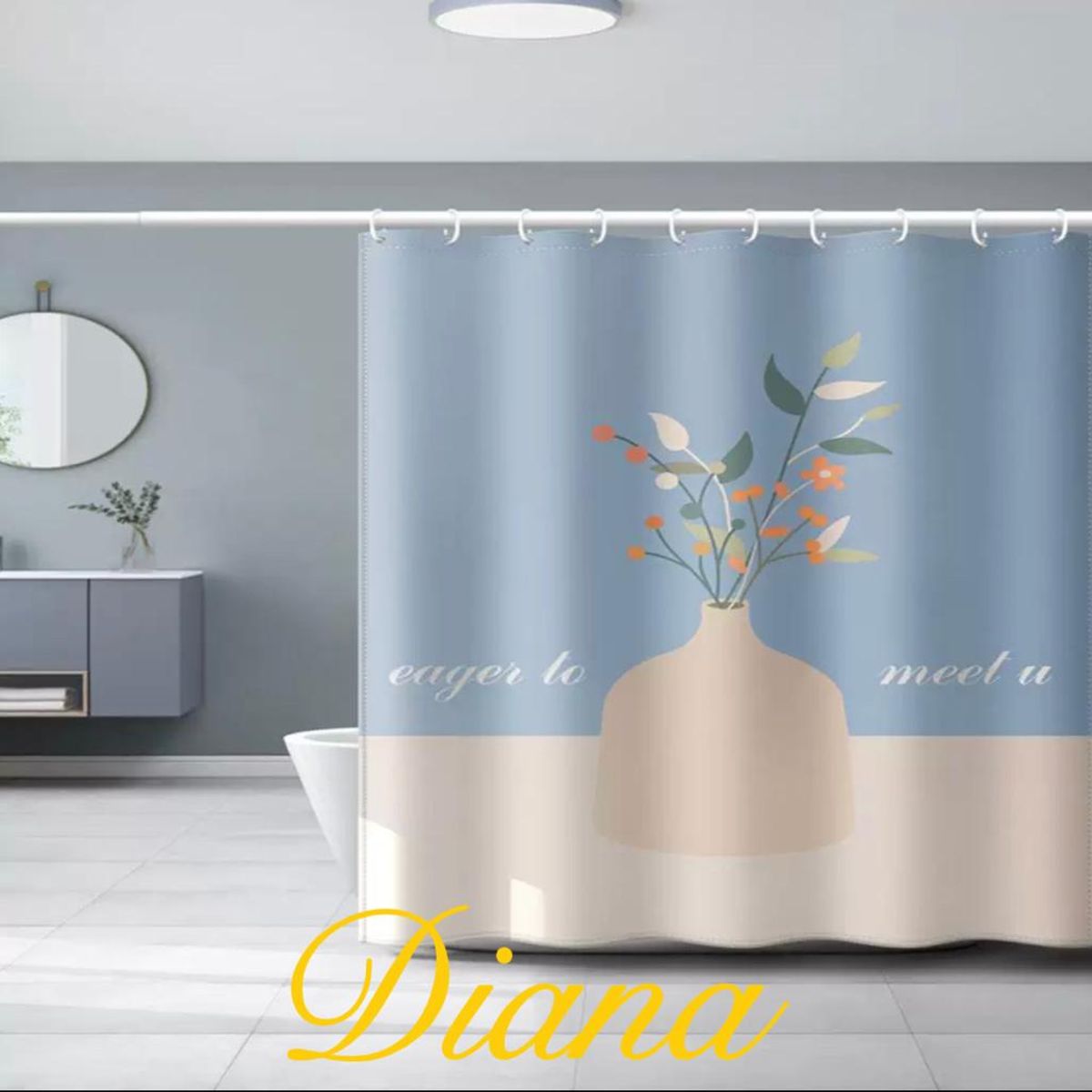 GENERICO - Cortina de ducha de tela con dibujos animados decoración de baño 180 X 180 CM