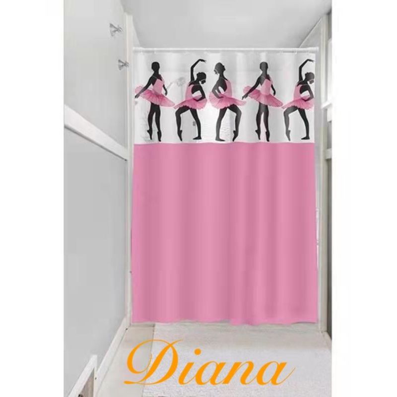 GENERICO - Cortina de ducha de tela con dibujos animados decoración de baño 180 X 180 CM
