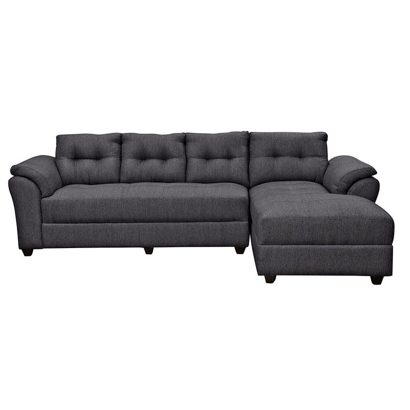 MASEL - Seccional Milan 3c C/Resortes  Derecho  tela Gris 295x190x100