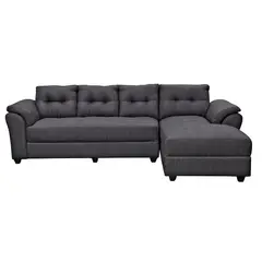 MASEL - Seccional Milan 3c C/Resortes Derecho tela Gris 295x190x100