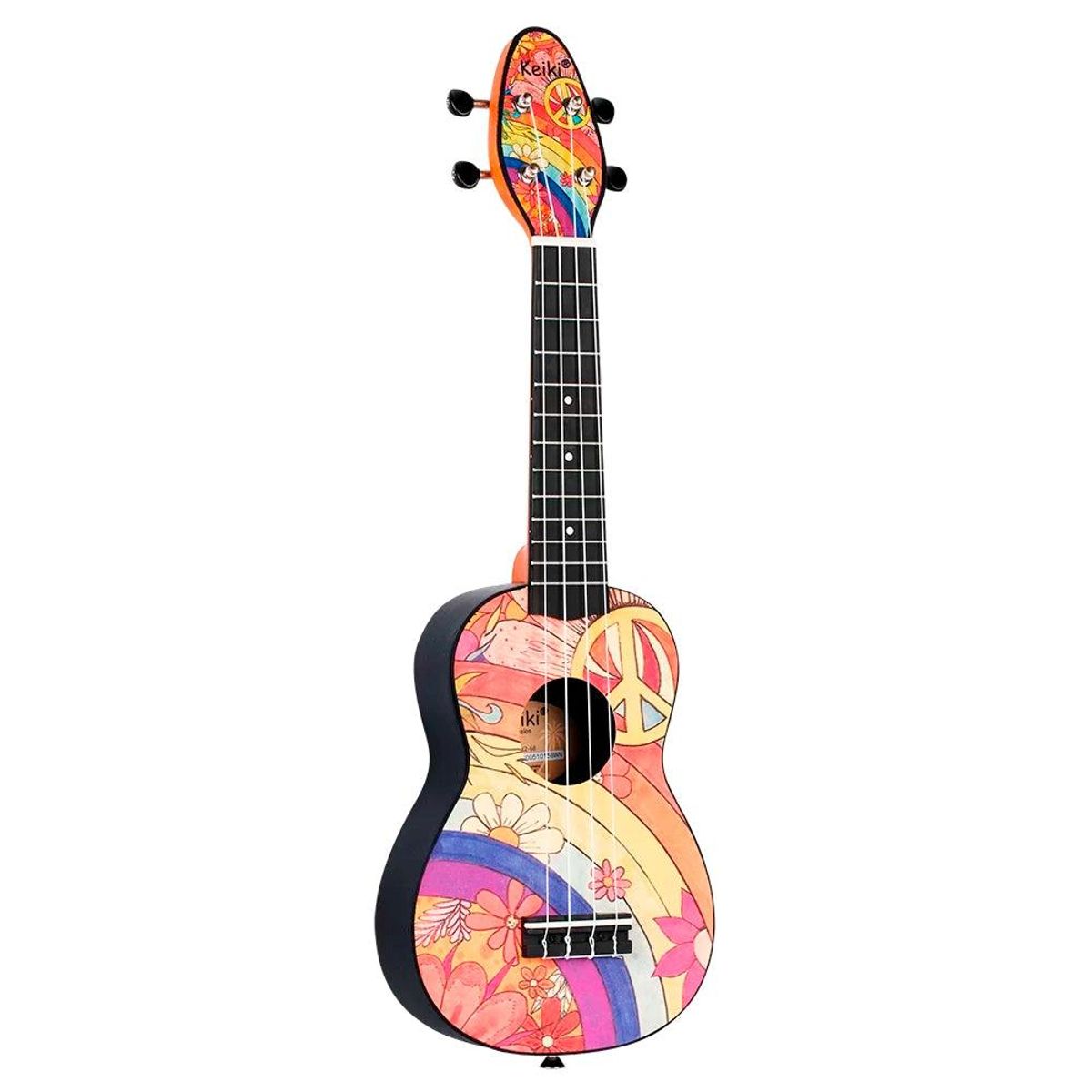 GENERICO - Ukelele Soprano Keiki By Ortega Peace 68 +Funda+Afinador+5 Uñetas K2-68