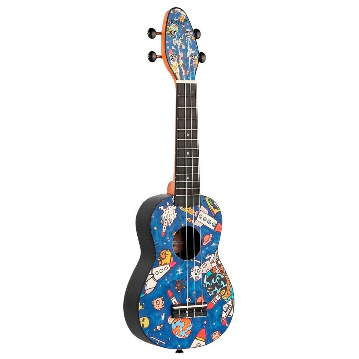 GENERICO - Ukelele Soprano Keiki By Ortega Spaceman +Funda+Afinador+5 Uñetas K2-SP