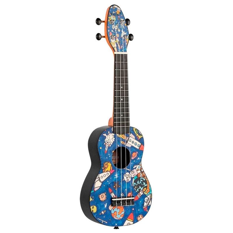 GENERICO - Ukelele Soprano Keiki By Ortega Spaceman +Funda+Afinador+5 Uñetas K2-SP
