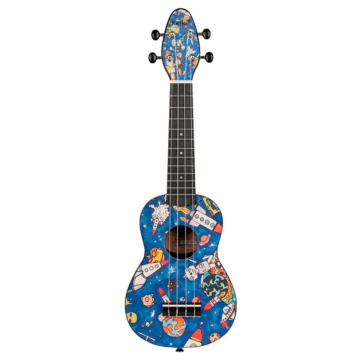 GENERICO - Ukelele Soprano Keiki By Ortega Spaceman +Funda+Afinador+5 Uñetas K2-SP