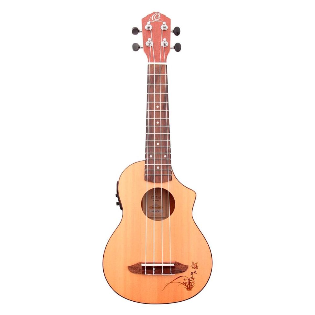GENERICO - Ukelele Soprano Ortega EA Bonfire Series Natural Cutaway RU5CE-SO