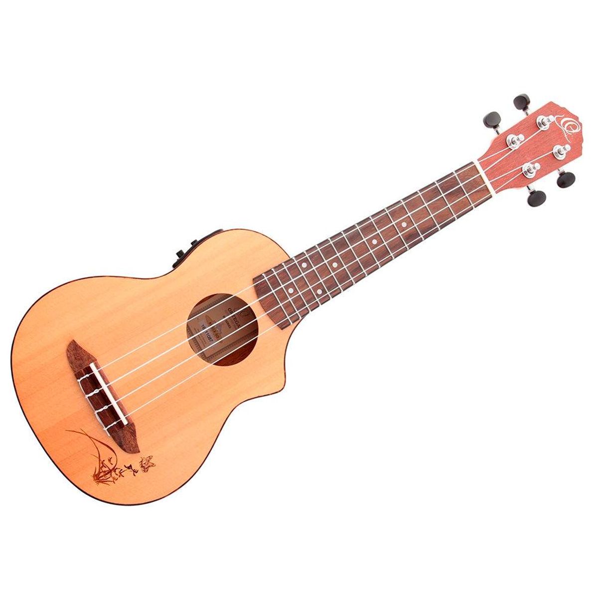 GENERICO - Ukelele Soprano Ortega EA Bonfire Series Natural Cutaway RU5CE-SO