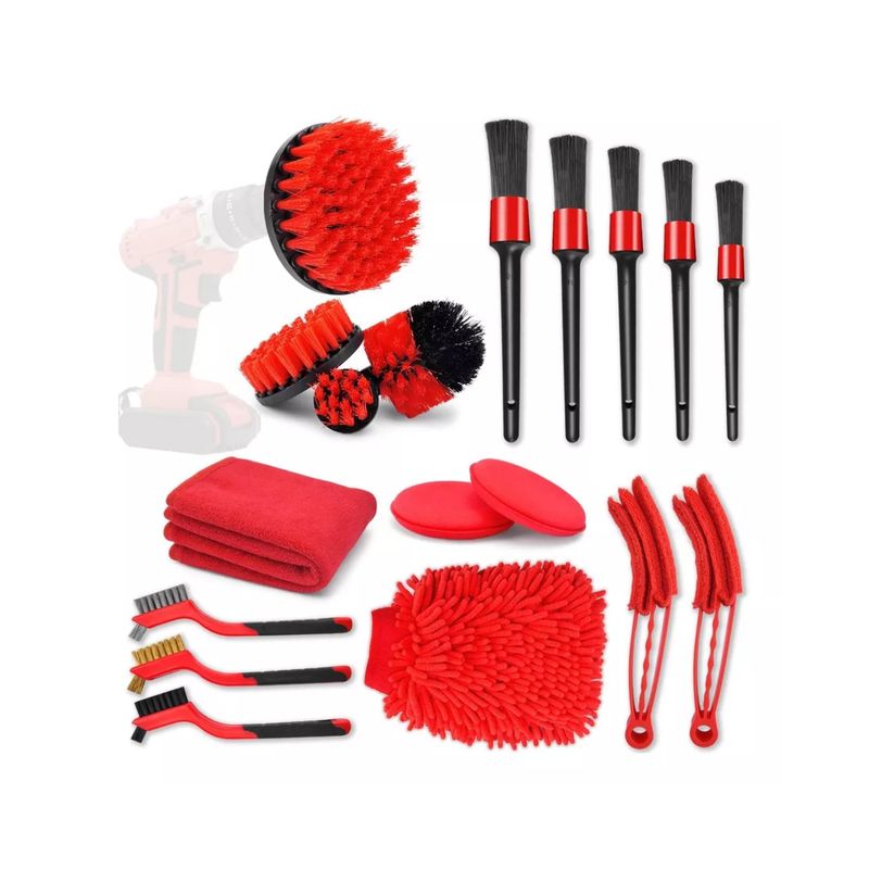 IMPORTCLICK - Kit Limpieza 18 Piezas Automóvil Multiuso Interior Exterior IMPORTCLICK