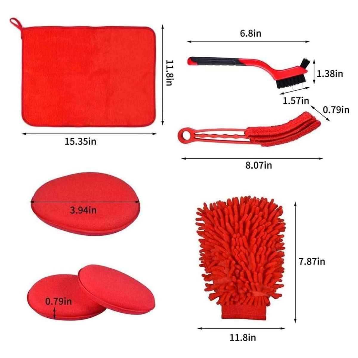 IMPORTCLICK - Kit Limpieza 18 Piezas Automóvil Multiuso Interior Exterior