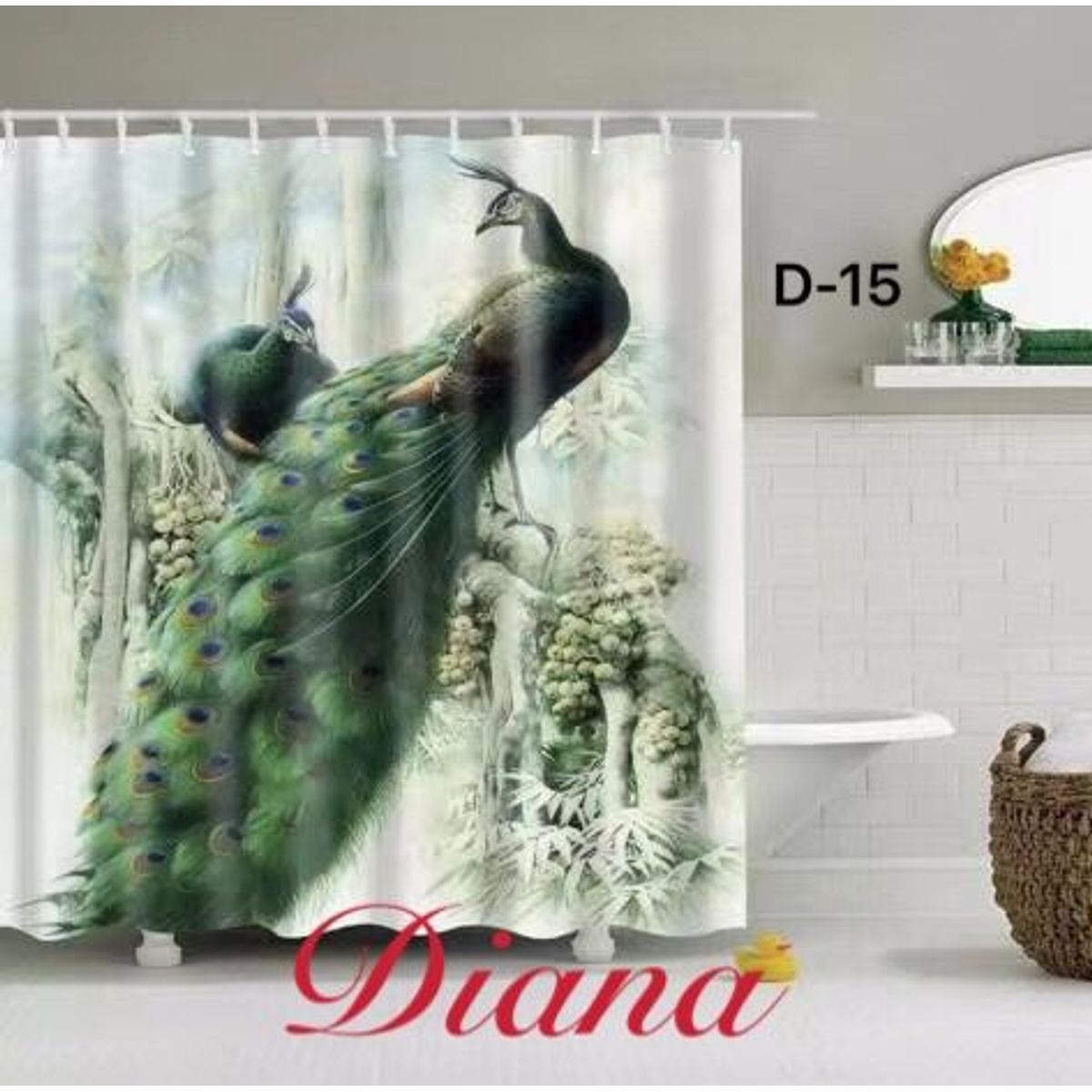 GENERICO - Cortina de ducha de tela con dibujos animados decoración de baño 180 X 180 CM