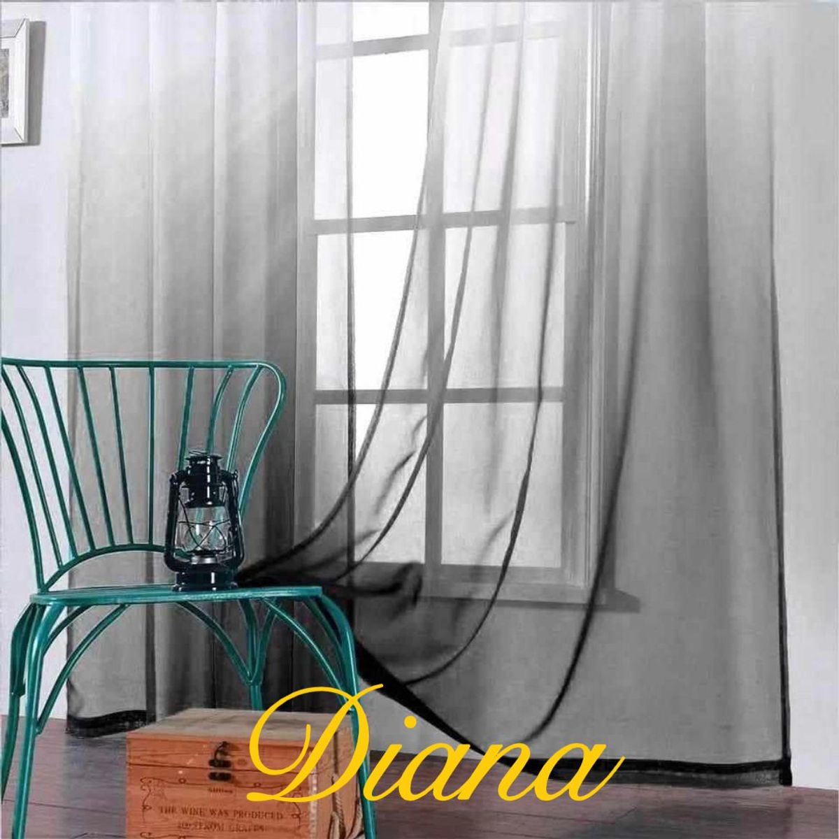 GENERICO - 2 Paneles De Cortina visillo Transparente Degrade Gris