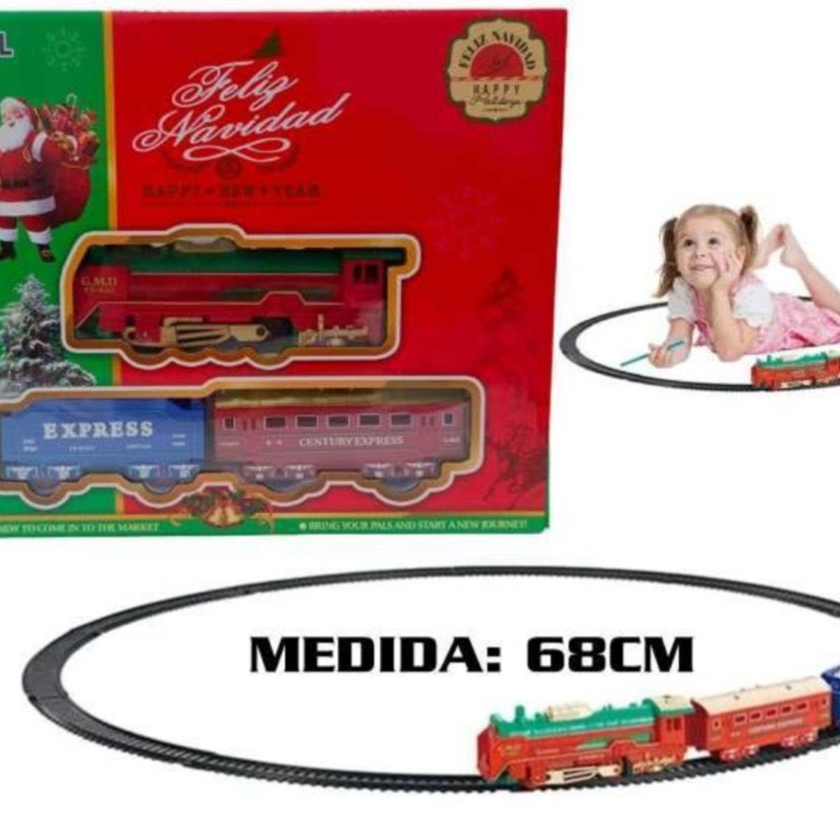 GENERICO - Tren De Navidad Juguete 13 Piezas A Pilas Decorativo