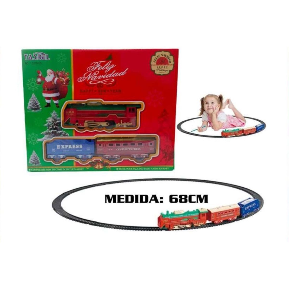 GENERICO - Tren De Navidad Juguete 13 Piezas A Pilas Decorativo