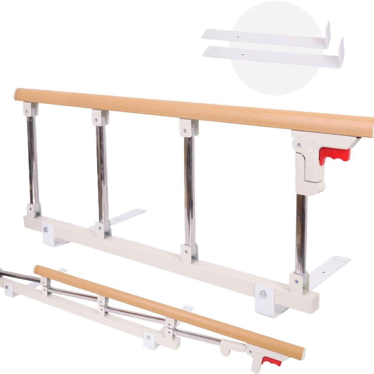 TNAKIEX - Baranda Lateral Para Cama Cuidado Adulto Mayor Plata 93cm