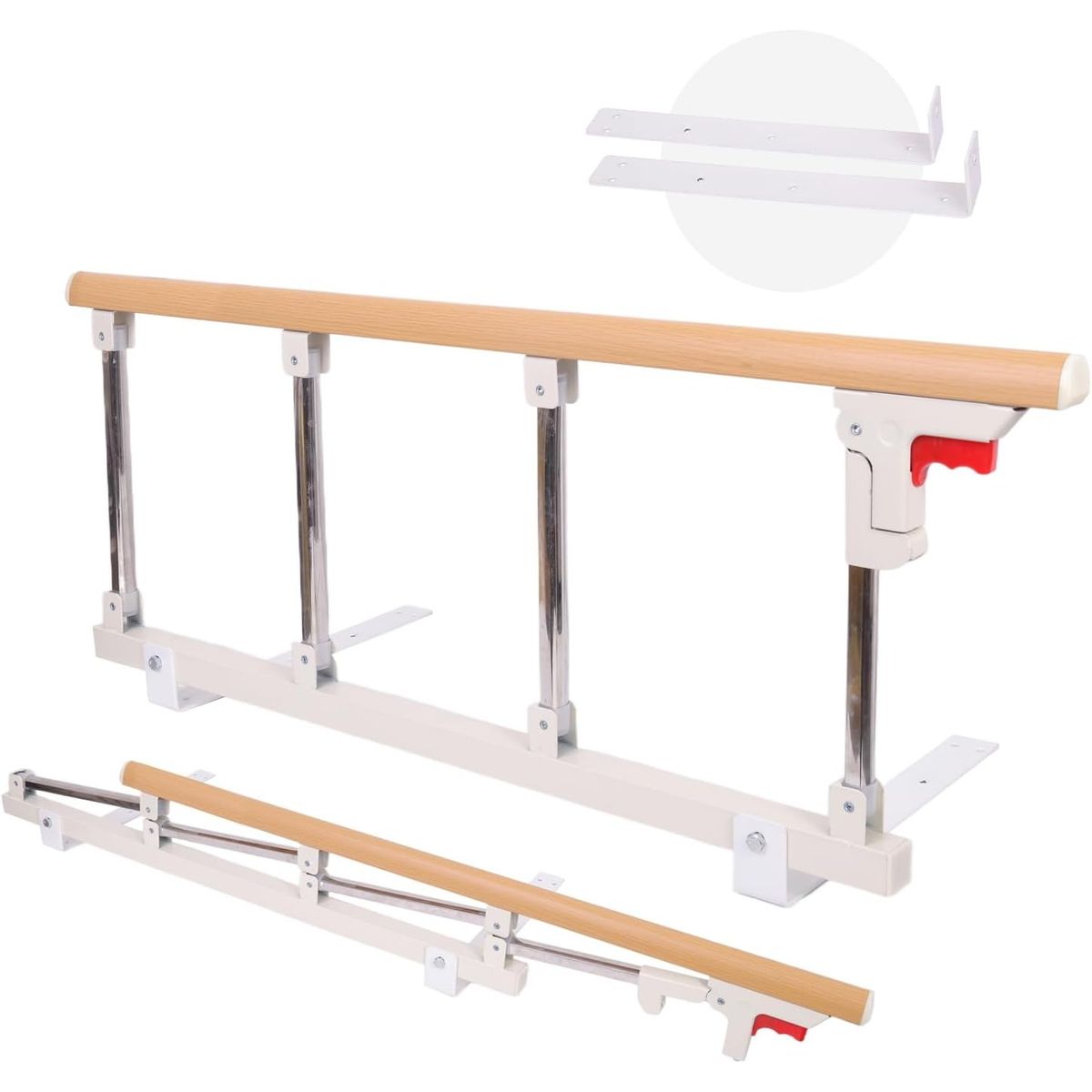 TNAKIEX - Baranda Lateral Para Cama Cuidado Adulto Mayor Plata 93cm