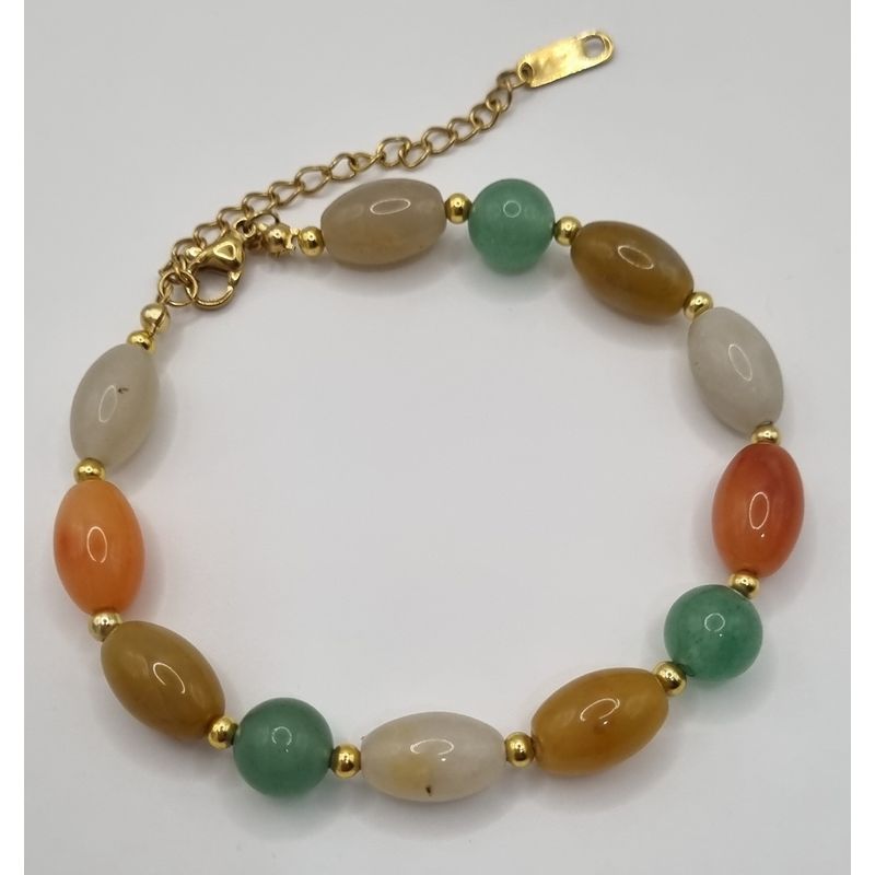 GENERICO - Pulsera jade de seda y aventurina verde