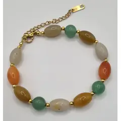 GENERICO - Pulsera jade de seda y aventurina verde